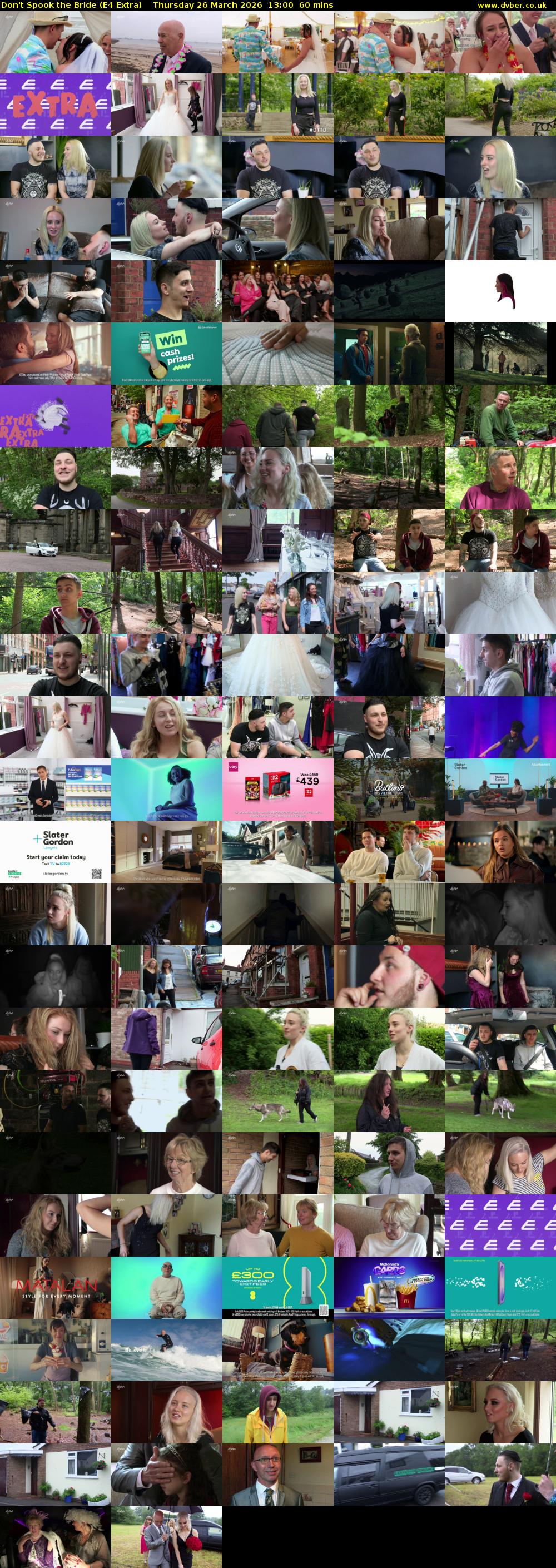 Don't Spook the Bride (E4 Extra) Thursday 26 March 2026 13:00 - 14:00