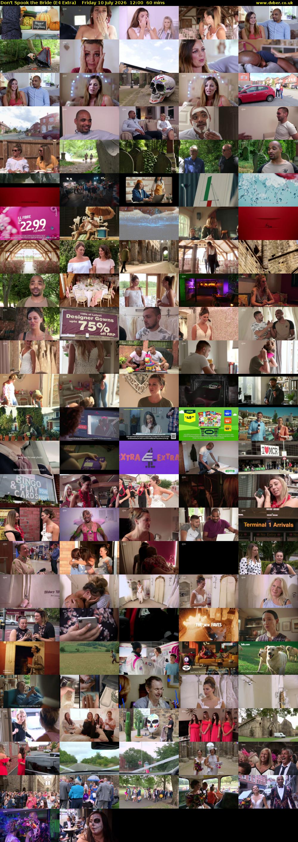 Don't Spook the Bride (E4 Extra) Friday 10 July 2026 12:00 - 13:00