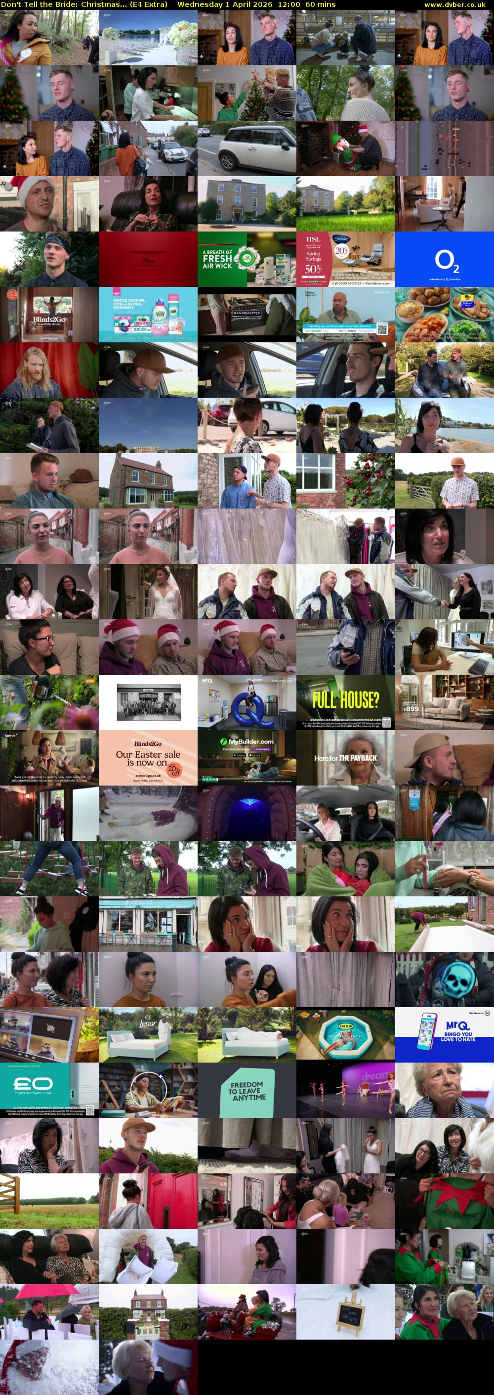 Don't Tell the Bride: Christmas... (E4 Extra) Wednesday 1 April 2026 12:00 - 13:00