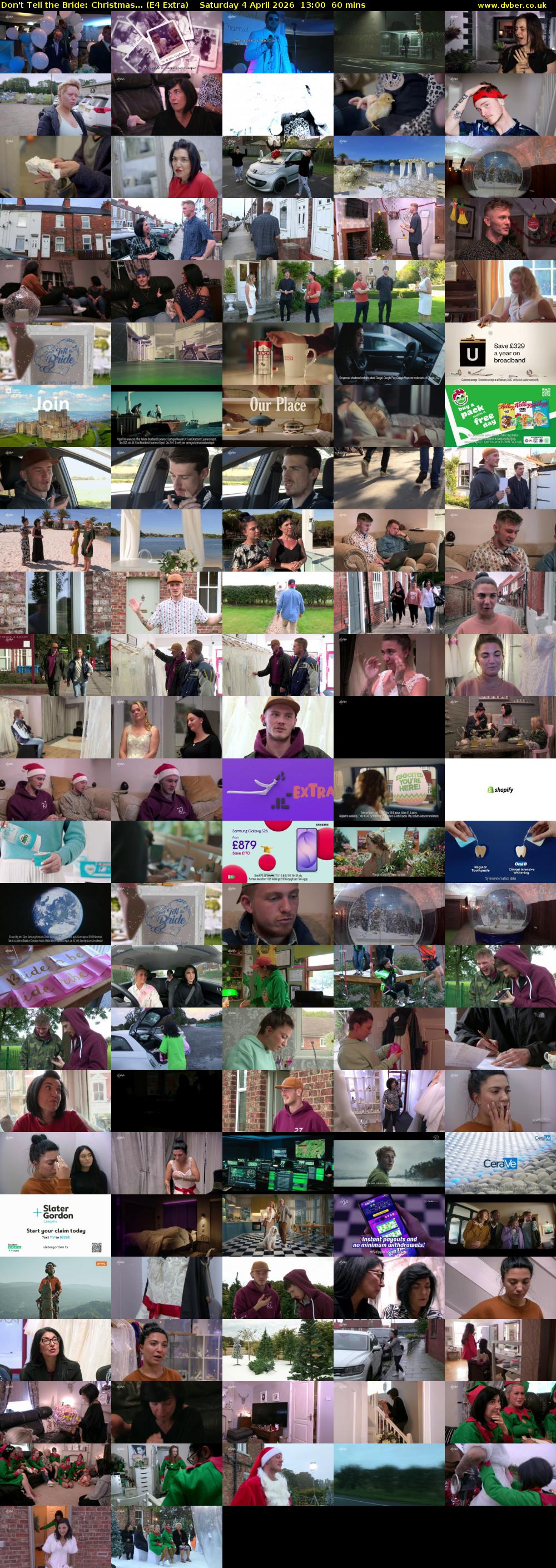 Don't Tell the Bride: Christmas... (E4 Extra) Saturday 4 April 2026 13:00 - 14:00