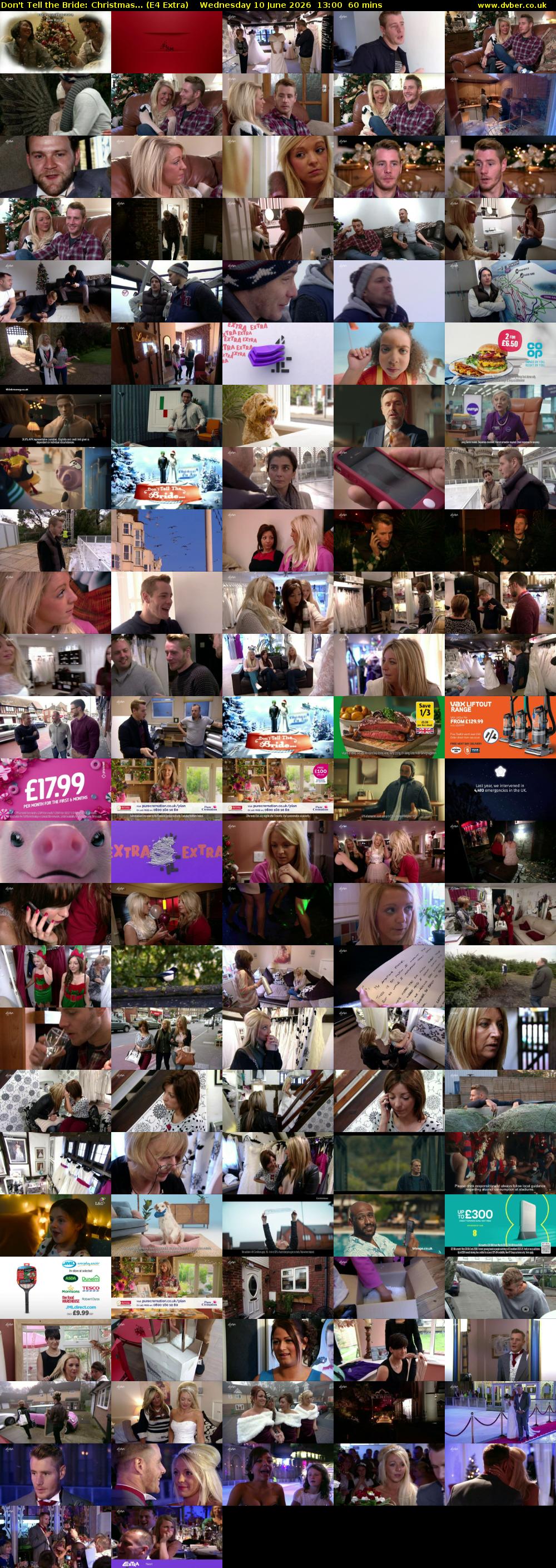 Don't Tell the Bride: Christmas... (E4 Extra) Wednesday 10 June 2026 13:00 - 14:00