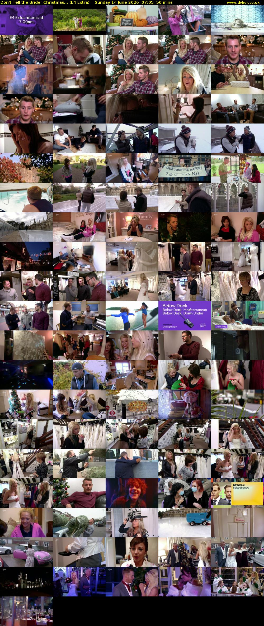 Don't Tell the Bride: Christmas... (E4 Extra) Sunday 14 June 2026 07:05 - 07:55