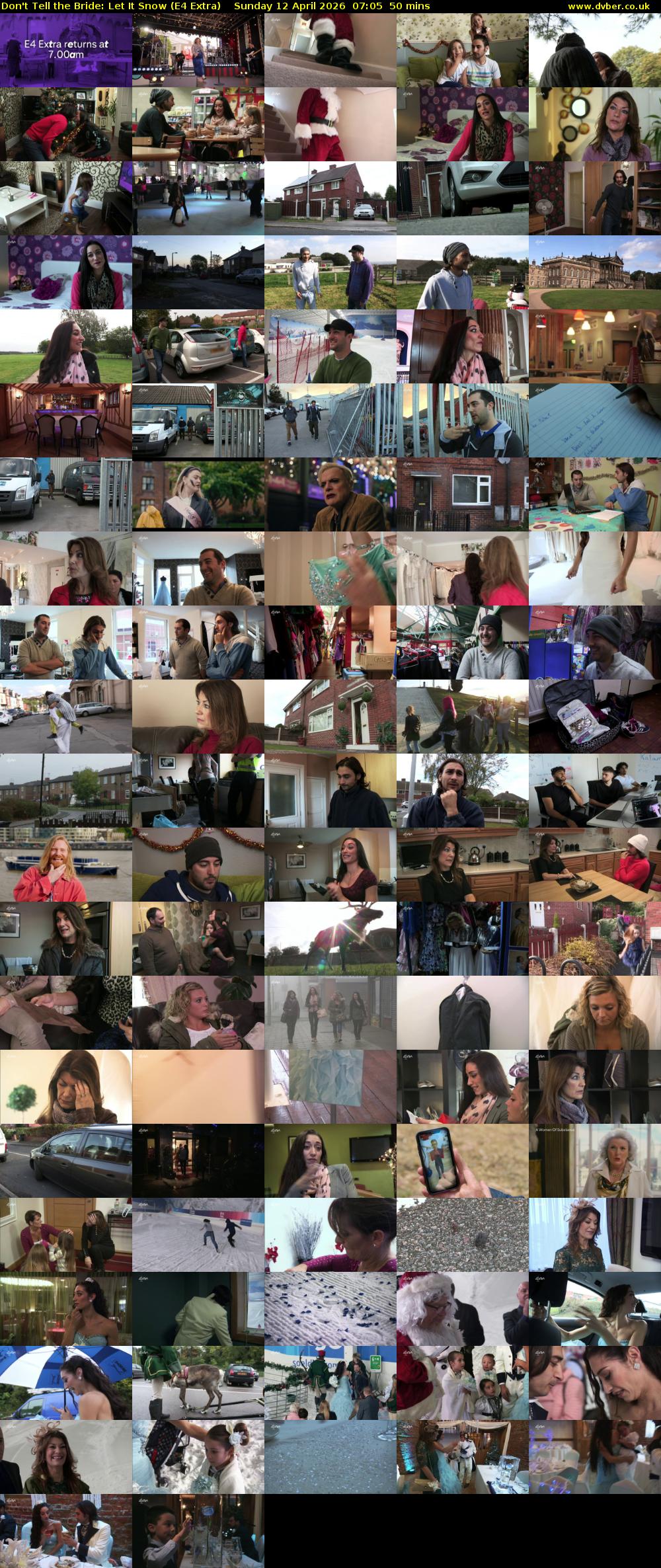 Don't Tell the Bride: Let It Snow (E4 Extra) Sunday 12 April 2026 07:05 - 07:55