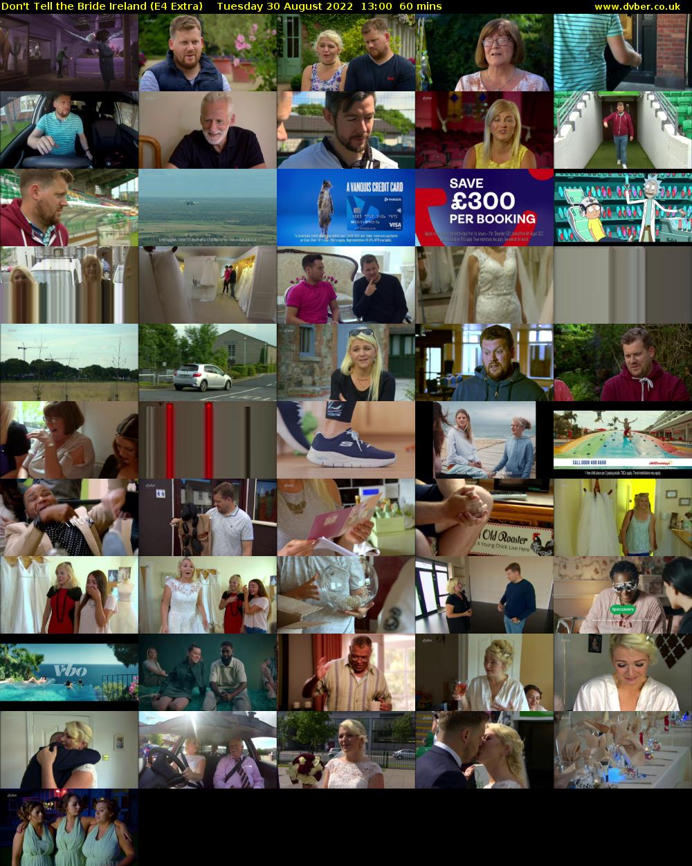 Don't Tell the Bride Ireland (E4 Extra) Tuesday 30 August 2022 13:00 - 14:00