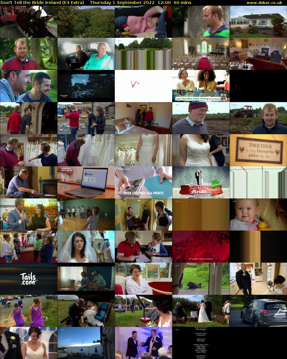 Don't Tell the Bride Ireland (E4 Extra) Thursday 1 September 2022 12:00 - 13:00