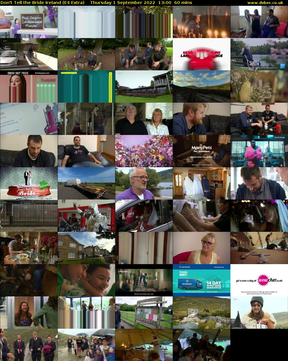 Don't Tell the Bride Ireland (E4 Extra) Thursday 1 September 2022 13:00 - 14:00