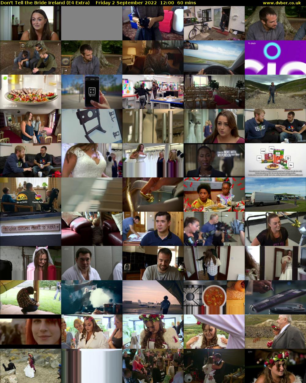 Don't Tell the Bride Ireland (E4 Extra) Friday 2 September 2022 12:00 - 13:00