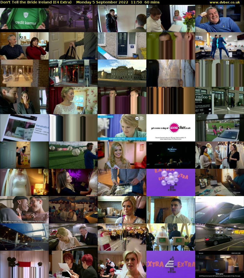 Don't Tell the Bride Ireland (E4 Extra) Monday 5 September 2022 11:50 - 12:50