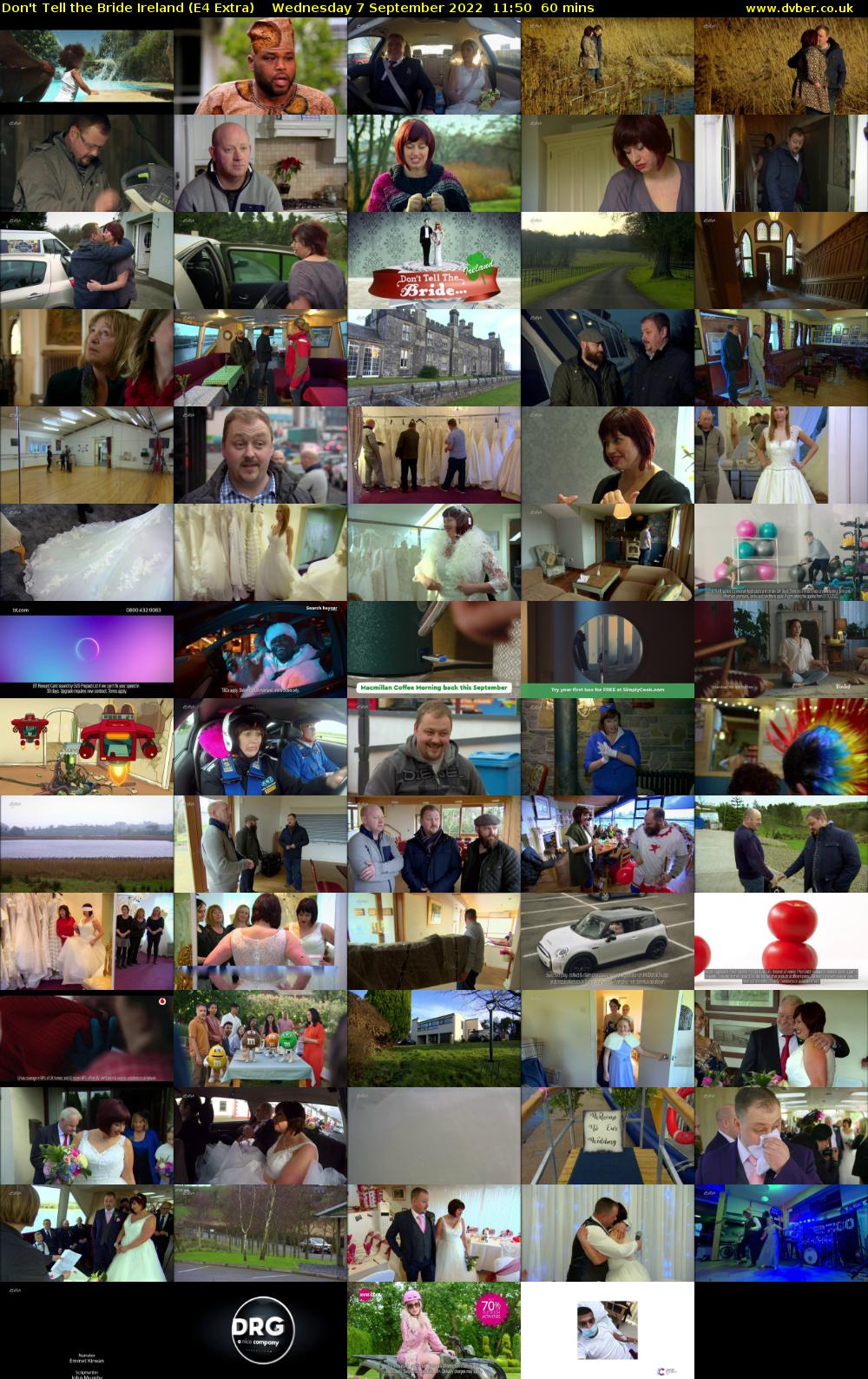 Don't Tell the Bride Ireland (E4 Extra) Wednesday 7 September 2022 11:50 - 12:50
