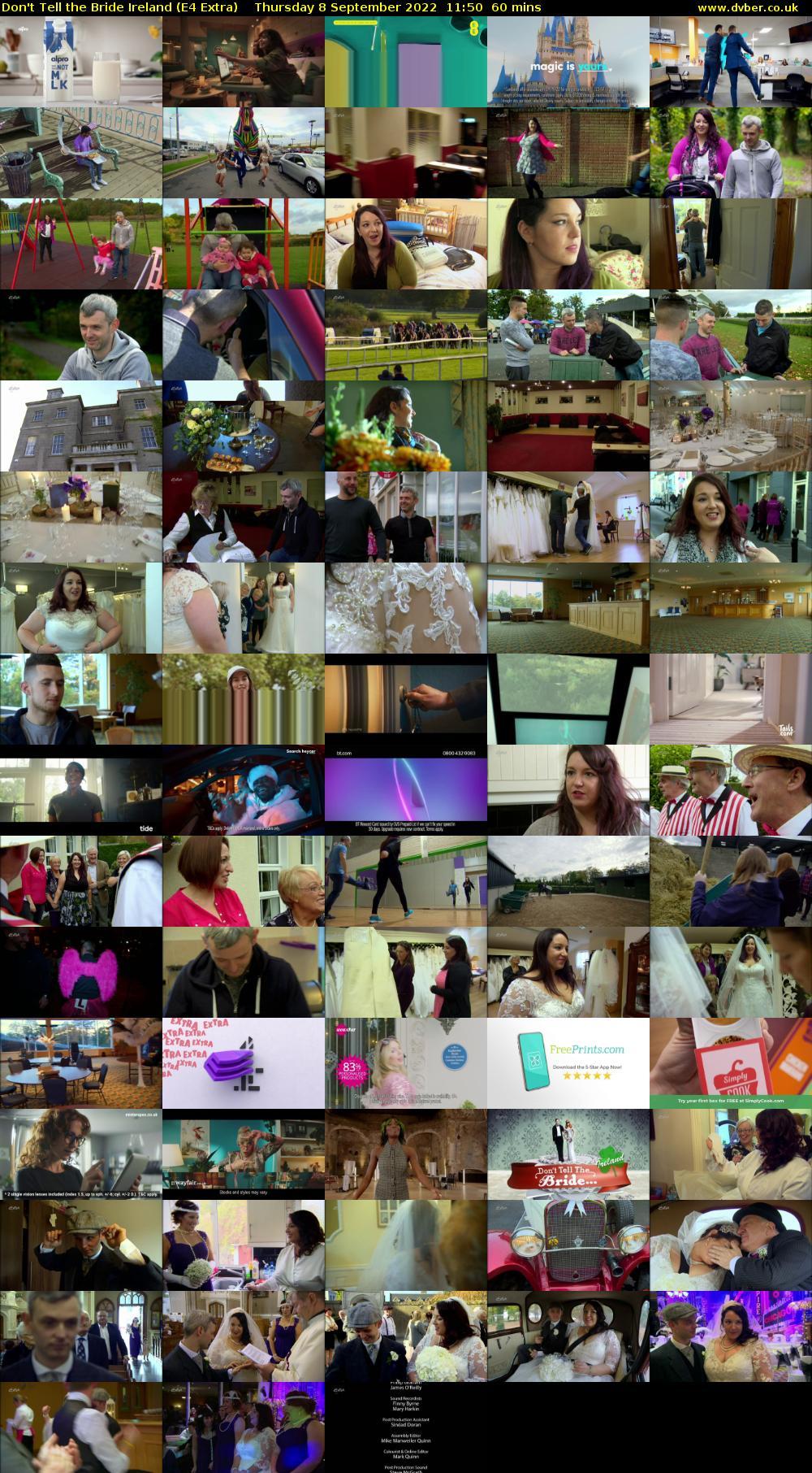 Don't Tell the Bride Ireland (E4 Extra) Thursday 8 September 2022 11:50 - 12:50