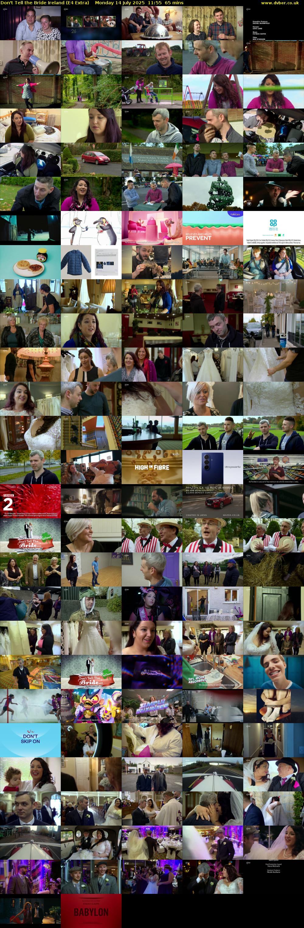 Don't Tell the Bride Ireland (E4 Extra) Monday 14 July 2025 11:55 - 13:00