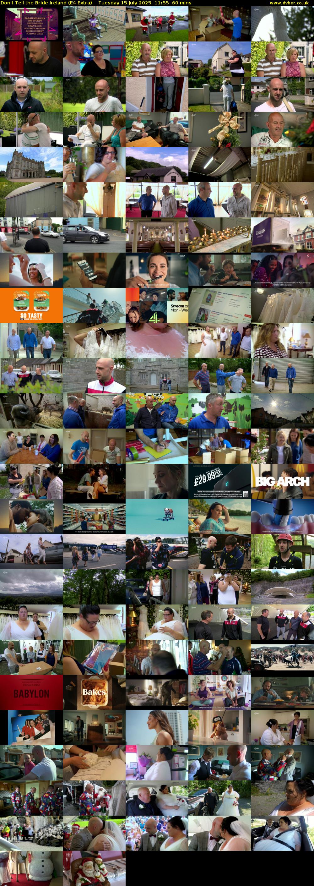 Don't Tell the Bride Ireland (E4 Extra) Tuesday 15 July 2025 11:55 - 12:55