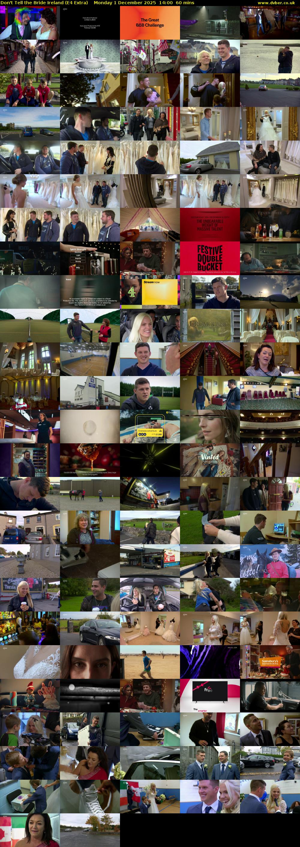 Don't Tell the Bride Ireland (E4 Extra) Monday 1 December 2025 14:00 - 15:00