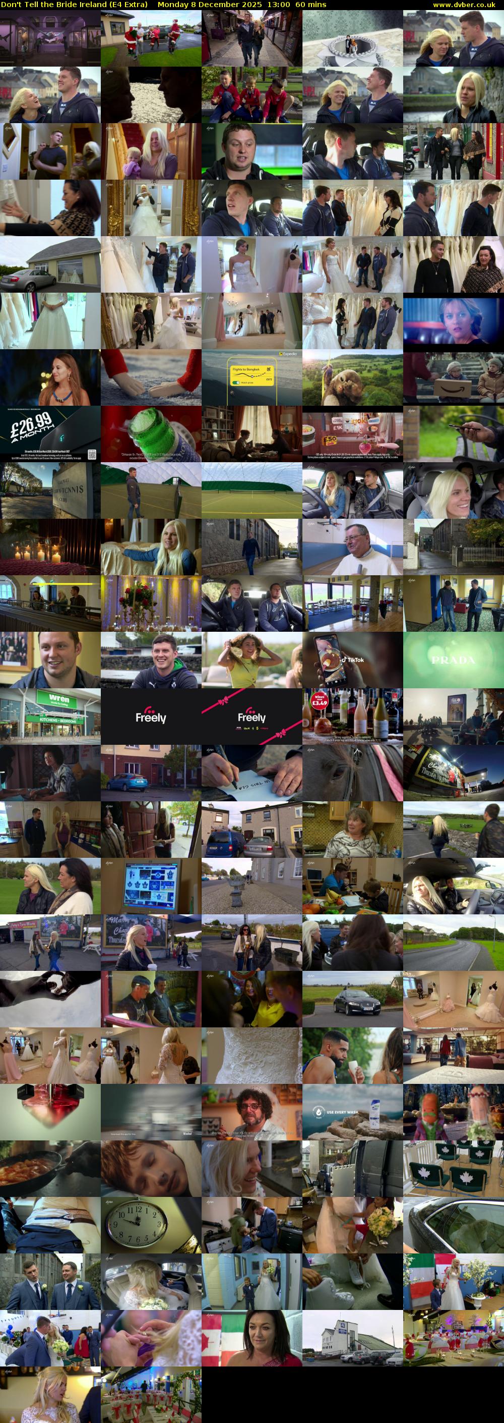 Don't Tell the Bride Ireland (E4 Extra) Monday 8 December 2025 13:00 - 14:00