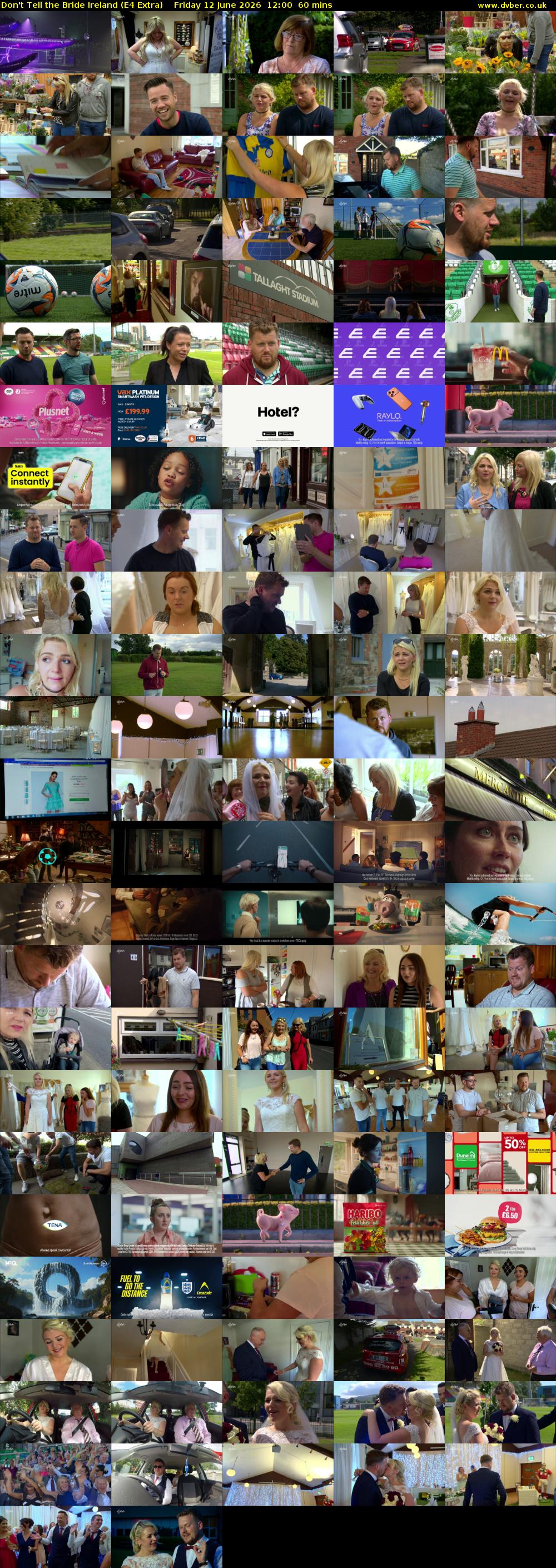 Don't Tell the Bride Ireland (E4 Extra) Friday 12 June 2026 12:00 - 13:00