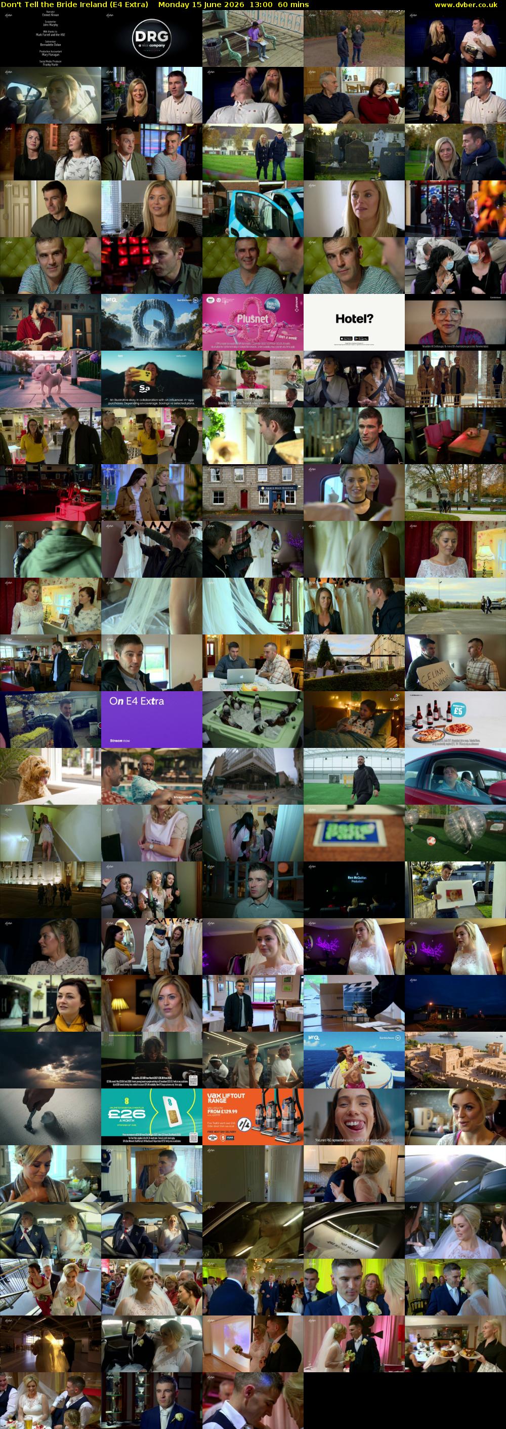 Don't Tell the Bride Ireland (E4 Extra) Monday 15 June 2026 13:00 - 14:00
