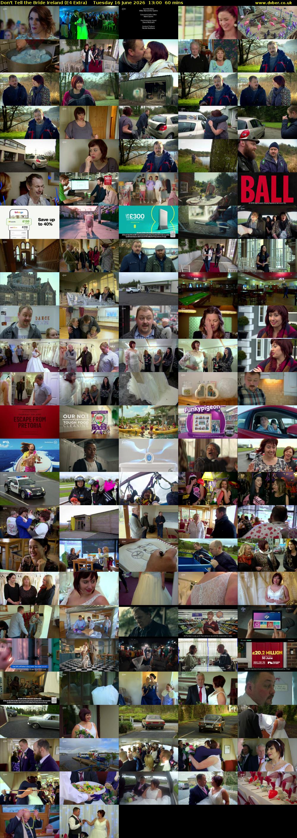 Don't Tell the Bride Ireland (E4 Extra) Tuesday 16 June 2026 13:00 - 14:00