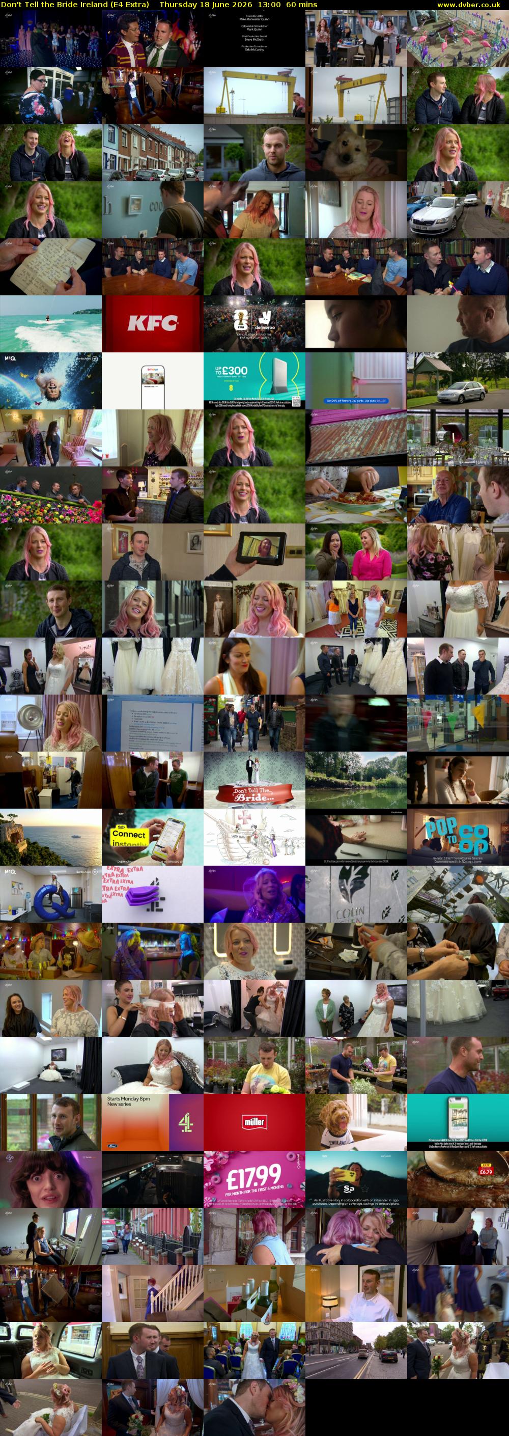 Don't Tell the Bride Ireland (E4 Extra) Thursday 18 June 2026 13:00 - 14:00