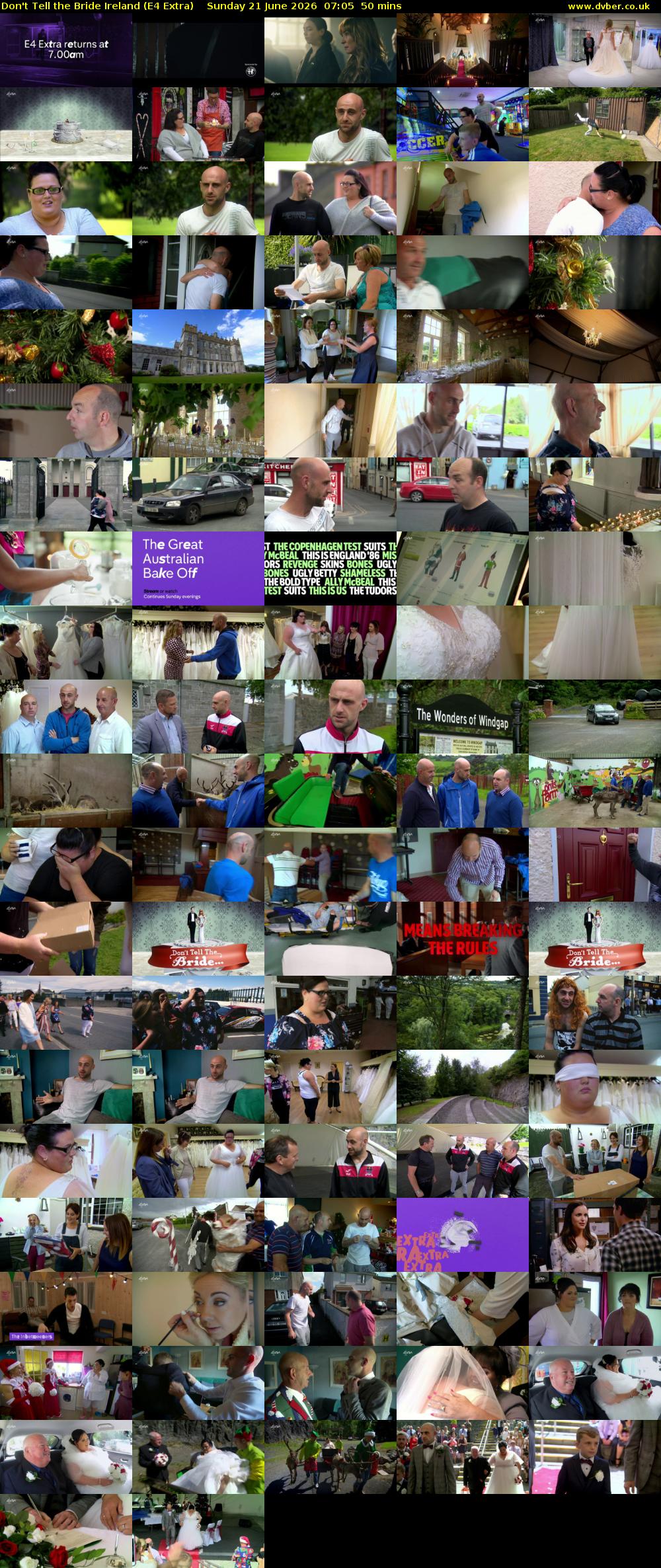Don't Tell the Bride Ireland (E4 Extra) Sunday 21 June 2026 07:05 - 07:55