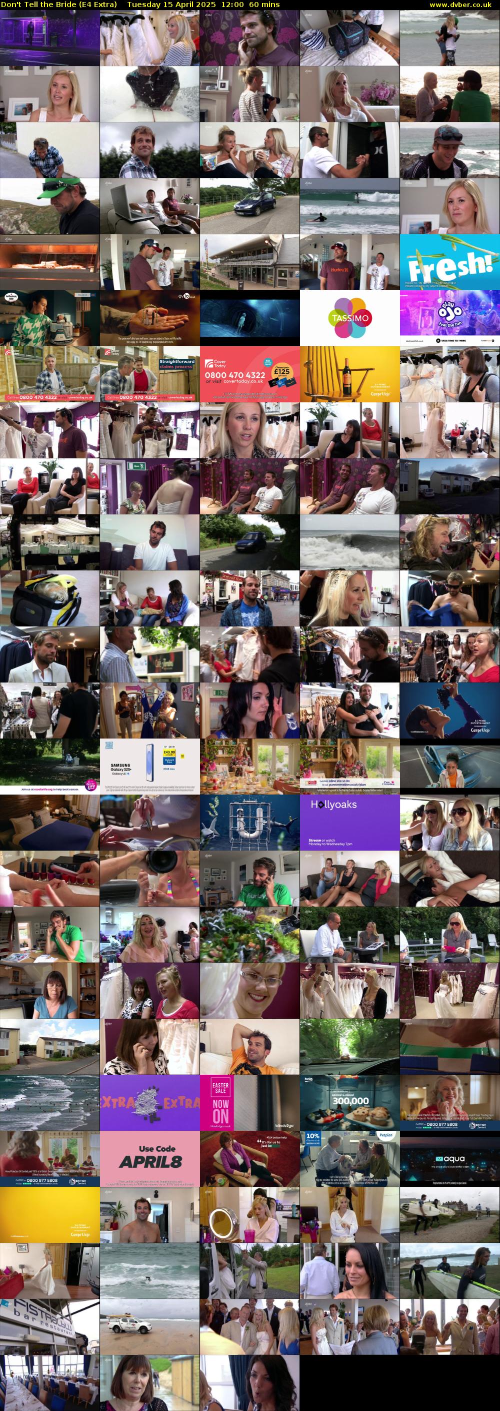 Don't Tell the Bride (E4 Extra) Tuesday 15 April 2025 12:00 - 13:00