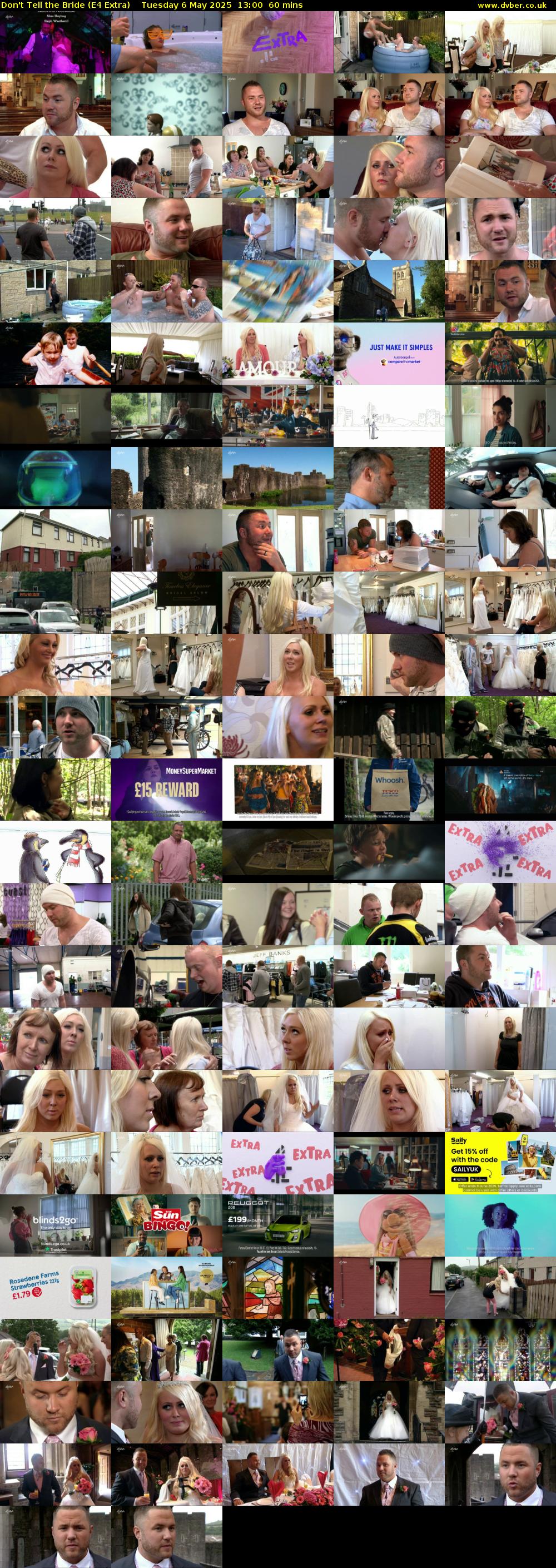 Don't Tell the Bride (E4 Extra) Tuesday 6 May 2025 13:00 - 14:00