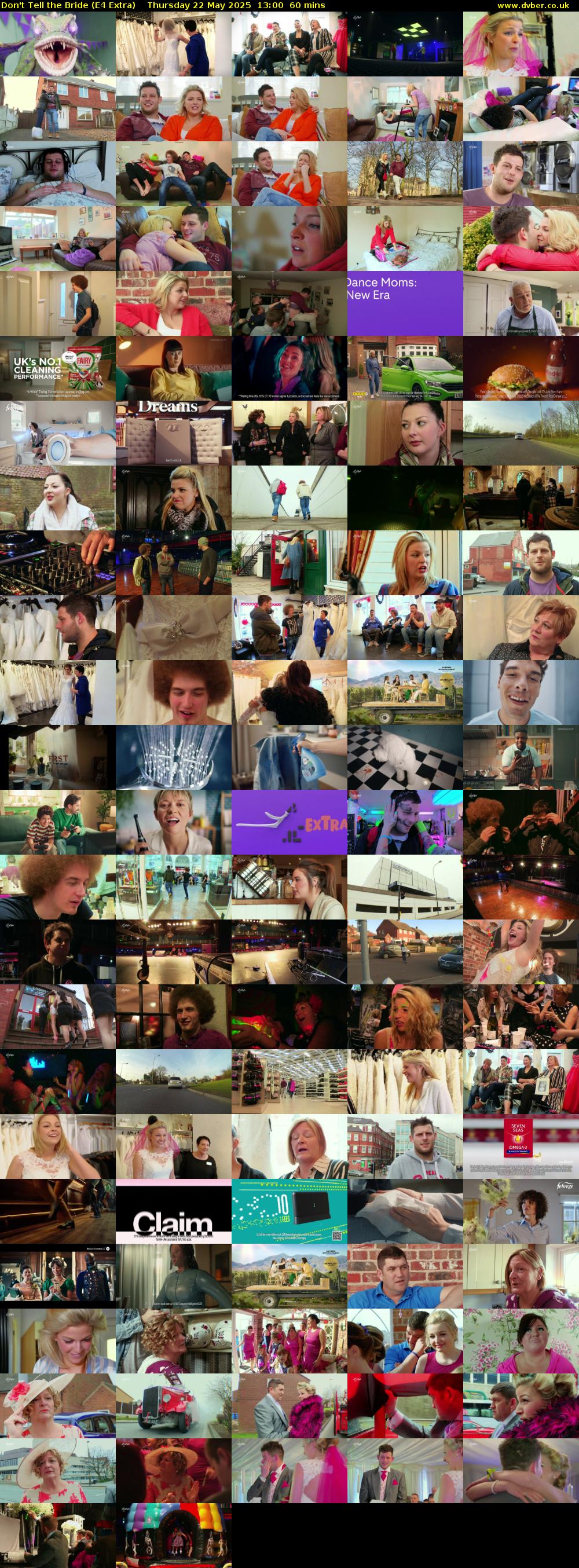 Don't Tell the Bride (E4 Extra) Thursday 22 May 2025 13:00 - 14:00