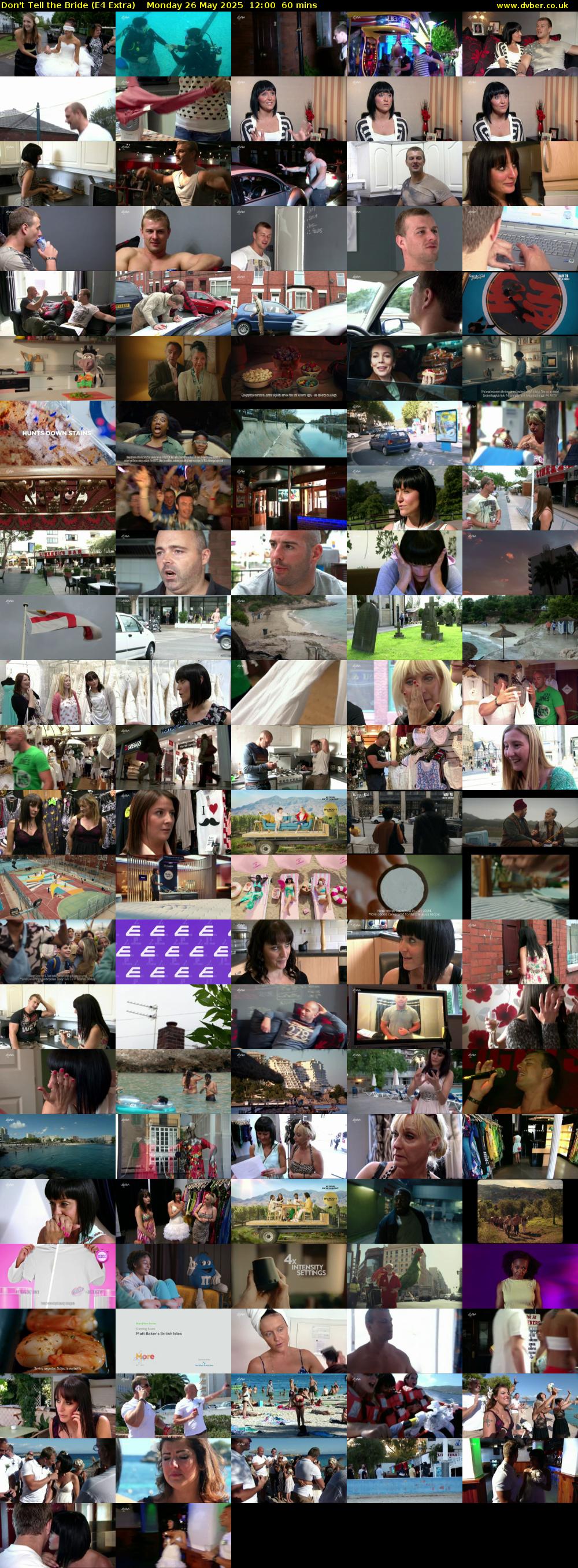 Don't Tell the Bride (E4 Extra) Monday 26 May 2025 12:00 - 13:00