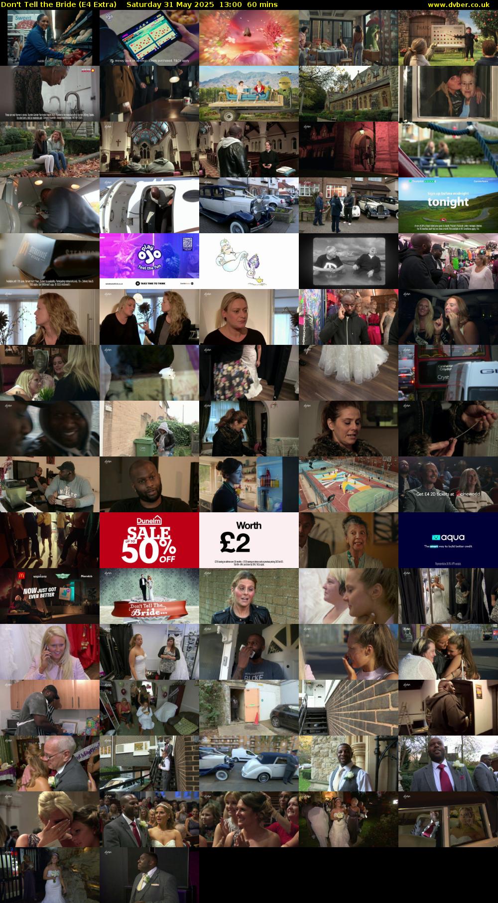 Don't Tell the Bride (E4 Extra) Saturday 31 May 2025 13:00 - 14:00