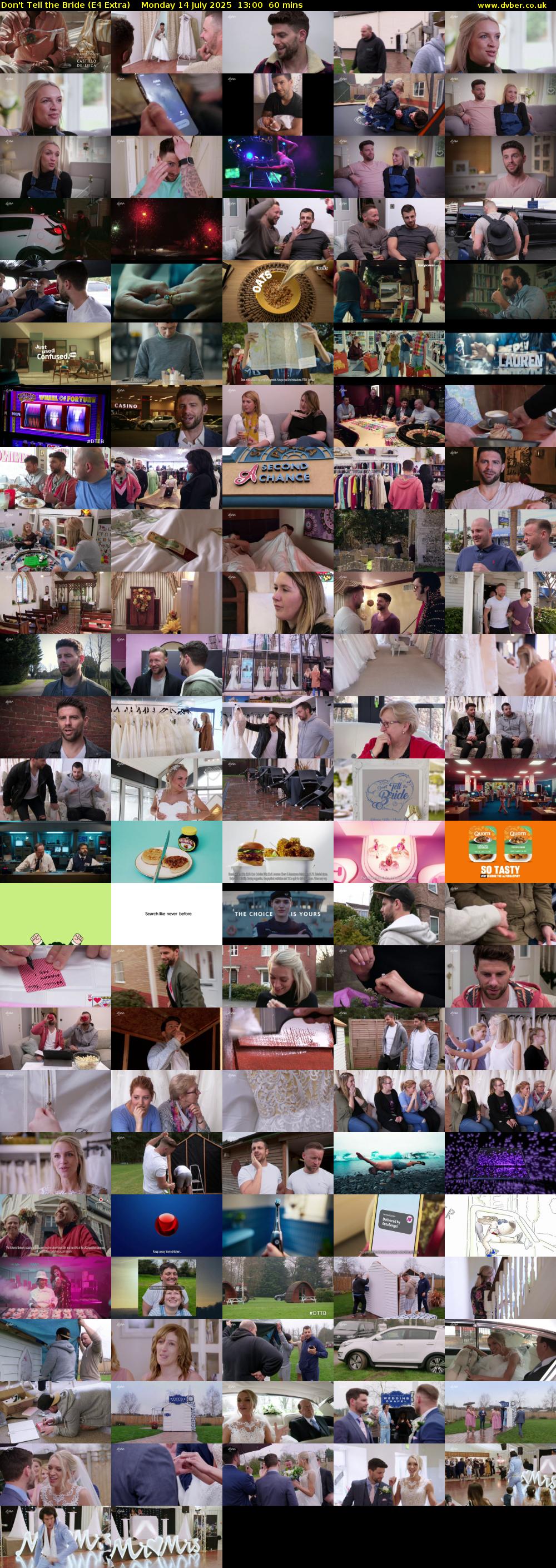 Don't Tell the Bride (E4 Extra) Monday 14 July 2025 13:00 - 14:00