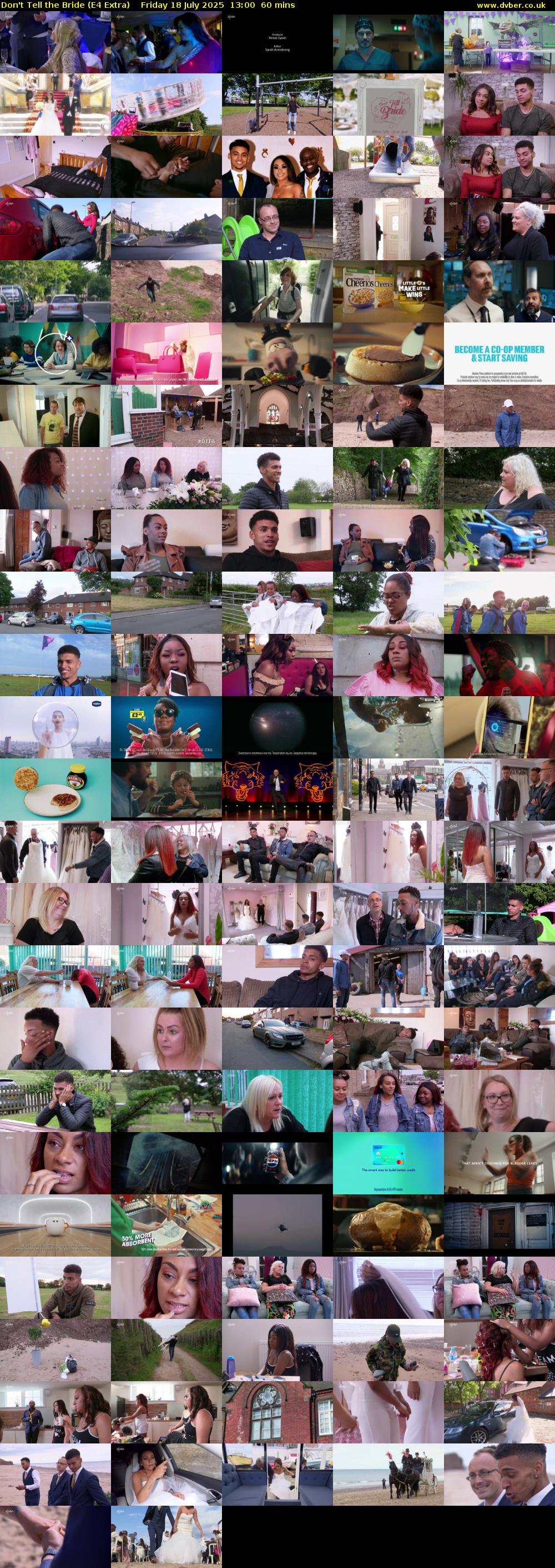 Don't Tell the Bride (E4 Extra) Friday 18 July 2025 13:00 - 14:00