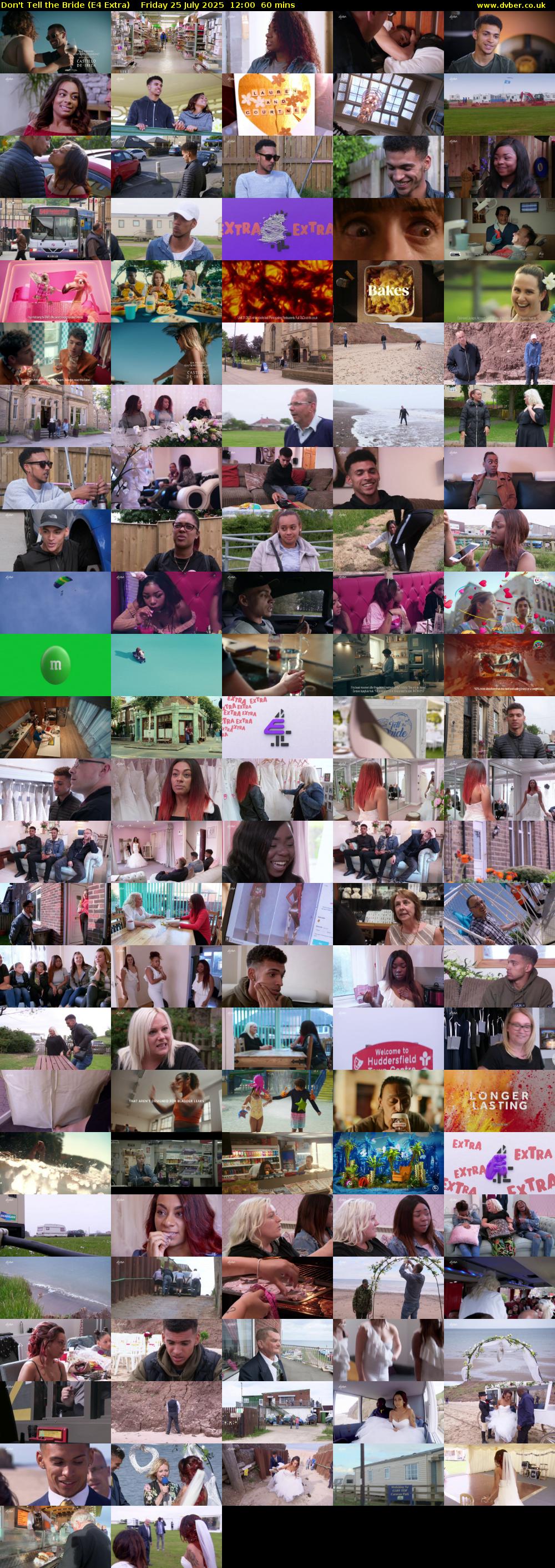 Don't Tell the Bride (E4 Extra) Friday 25 July 2025 12:00 - 13:00
