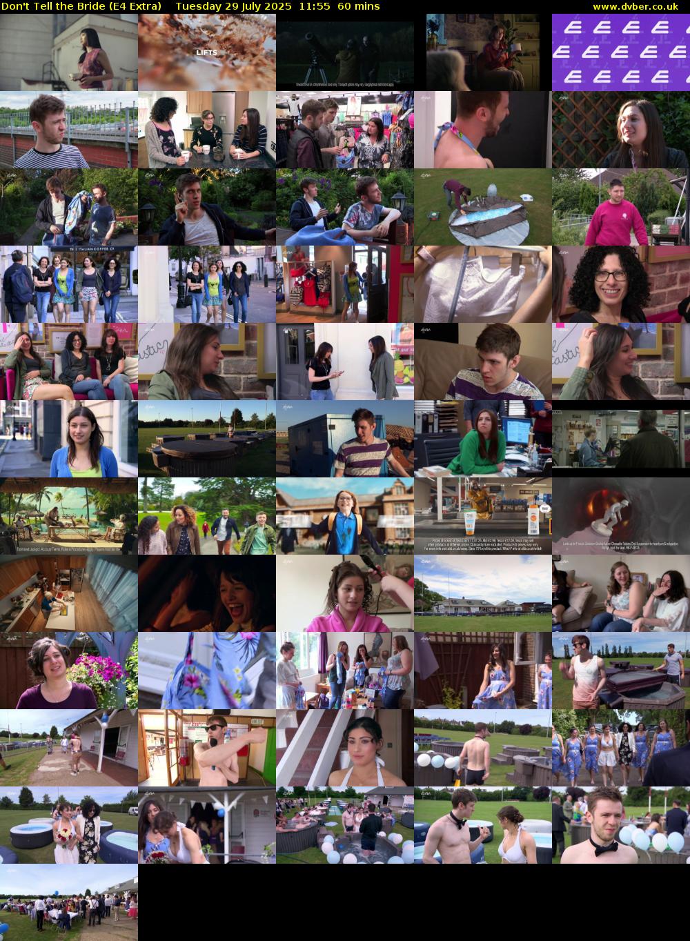 Don't Tell the Bride (E4 Extra) Tuesday 29 July 2025 11:55 - 12:55