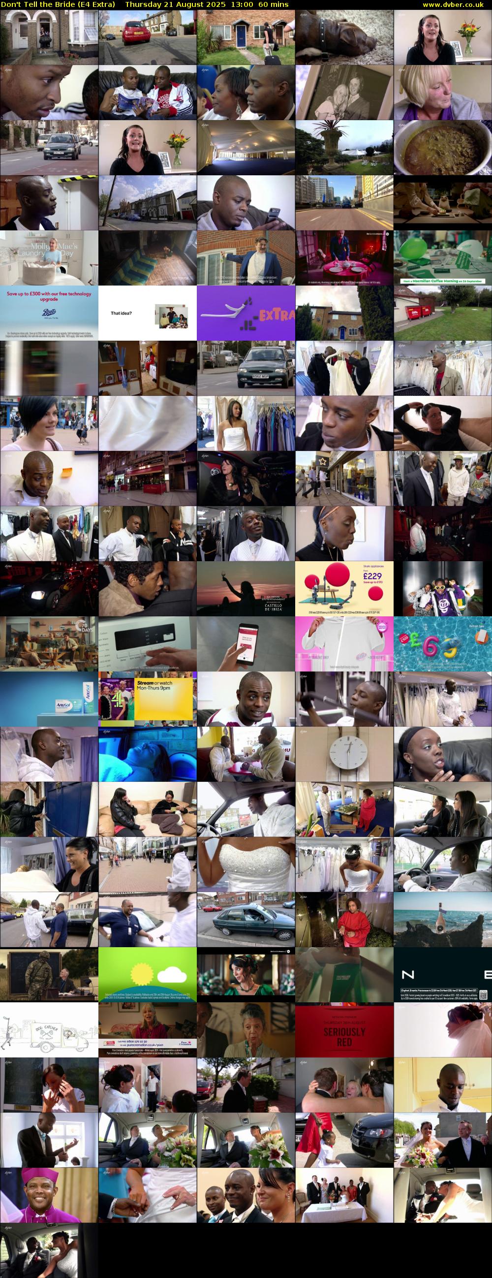 Don't Tell the Bride (E4 Extra) Thursday 21 August 2025 13:00 - 14:00