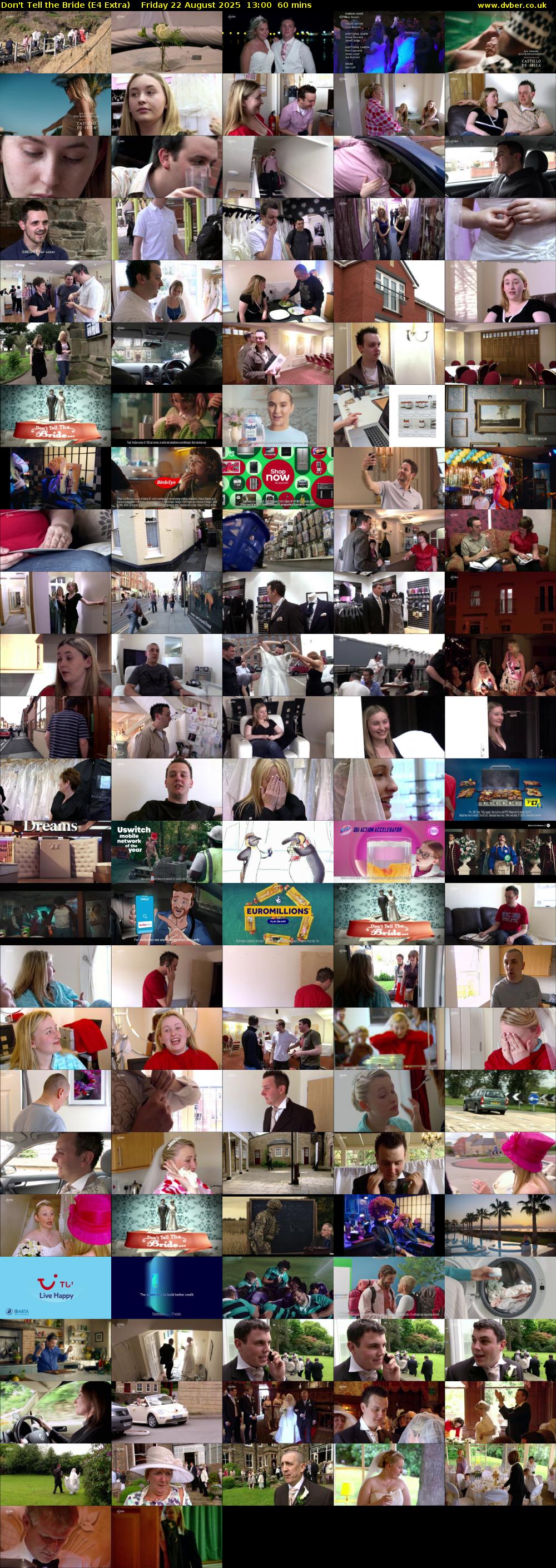 Don't Tell the Bride (E4 Extra) Friday 22 August 2025 13:00 - 14:00