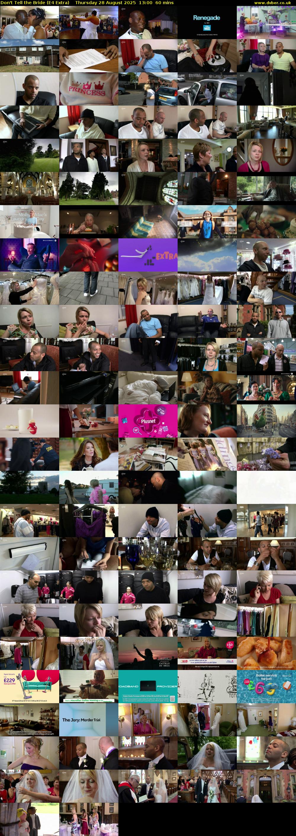 Don't Tell the Bride (E4 Extra) Thursday 28 August 2025 13:00 - 14:00