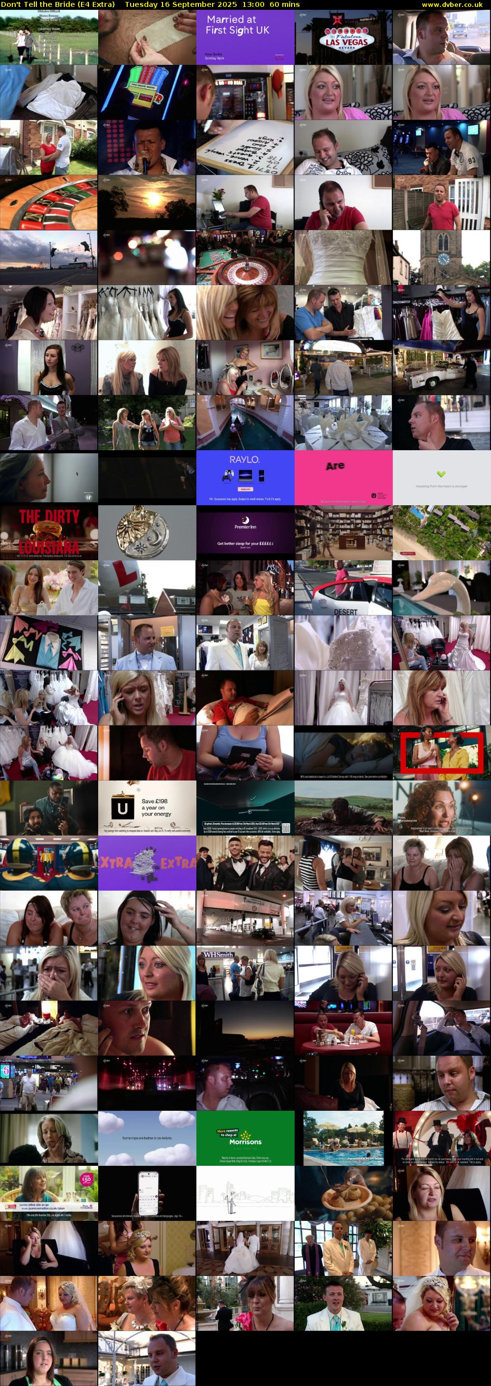 Don't Tell the Bride (E4 Extra) Tuesday 16 September 2025 13:00 - 14:00