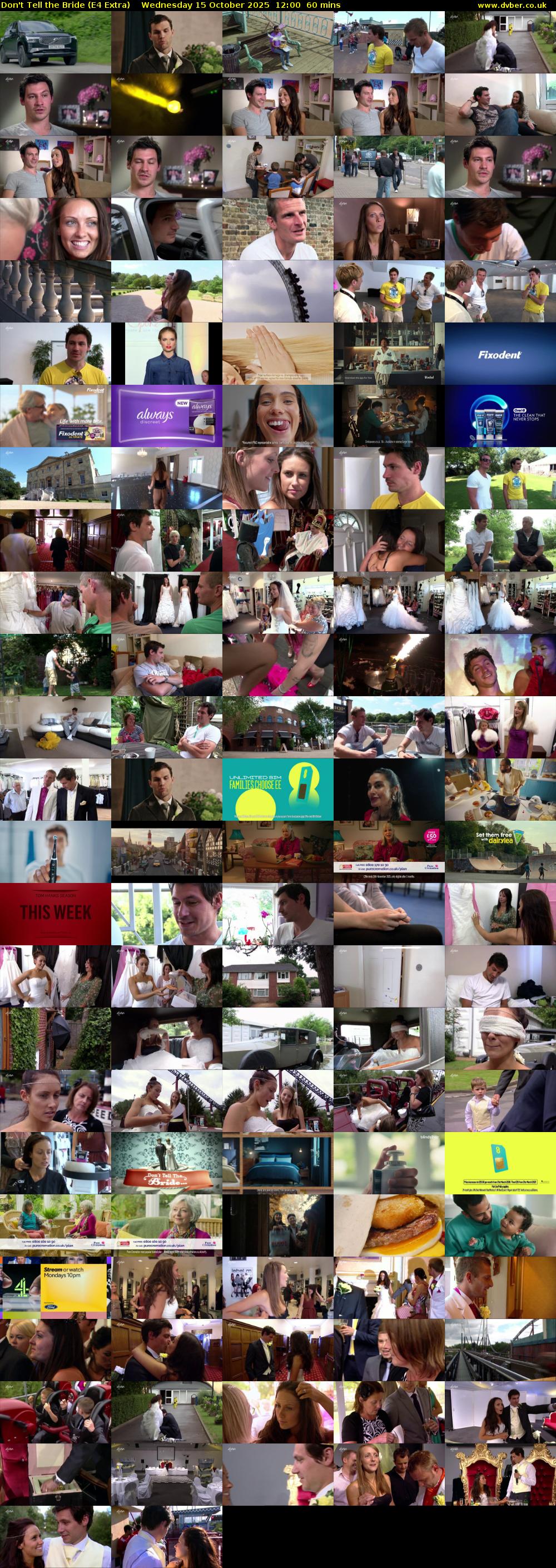 Don't Tell the Bride (E4 Extra) Wednesday 15 October 2025 12:00 - 13:00