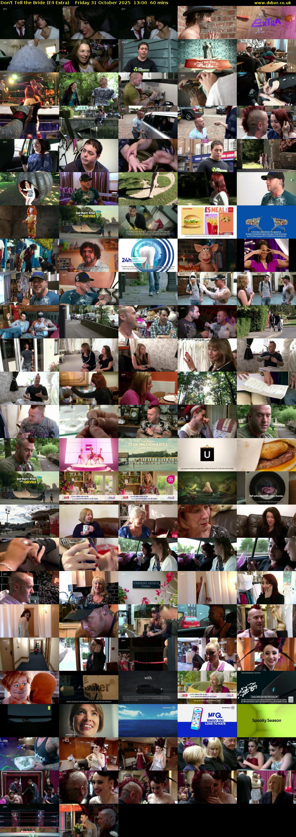 Don't Tell the Bride (E4 Extra) Friday 31 October 2025 13:00 - 14:00