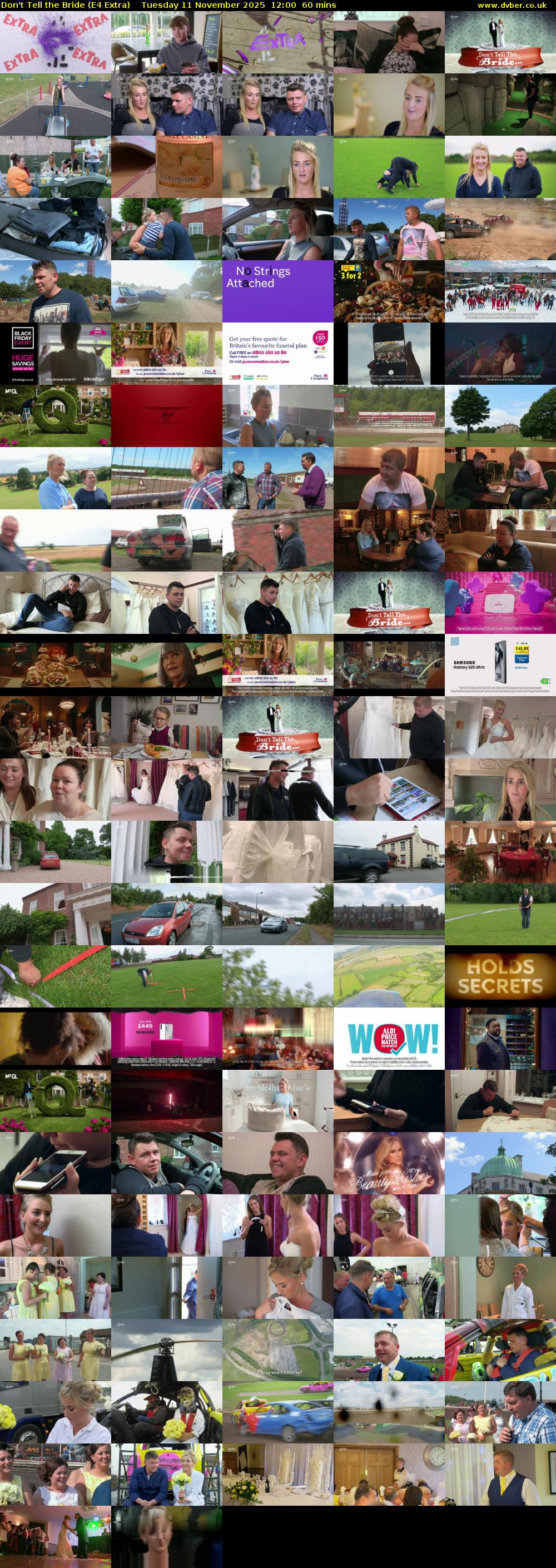 Don't Tell the Bride (E4 Extra) Tuesday 11 November 2025 12:00 - 13:00