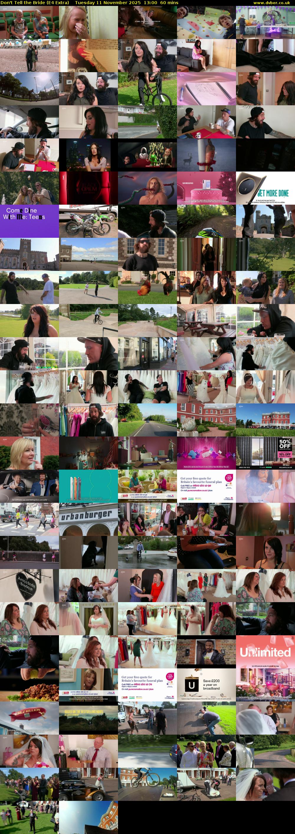 Don't Tell the Bride (E4 Extra) Tuesday 11 November 2025 13:00 - 14:00