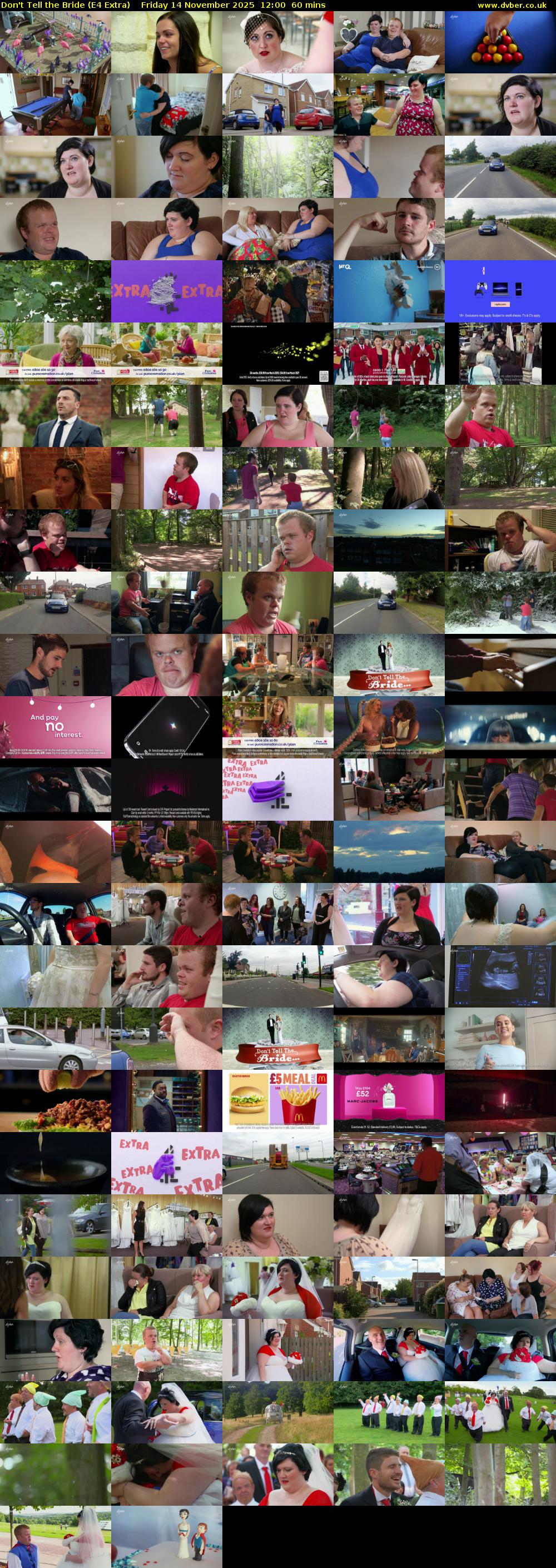 Don't Tell the Bride (E4 Extra) Friday 14 November 2025 12:00 - 13:00