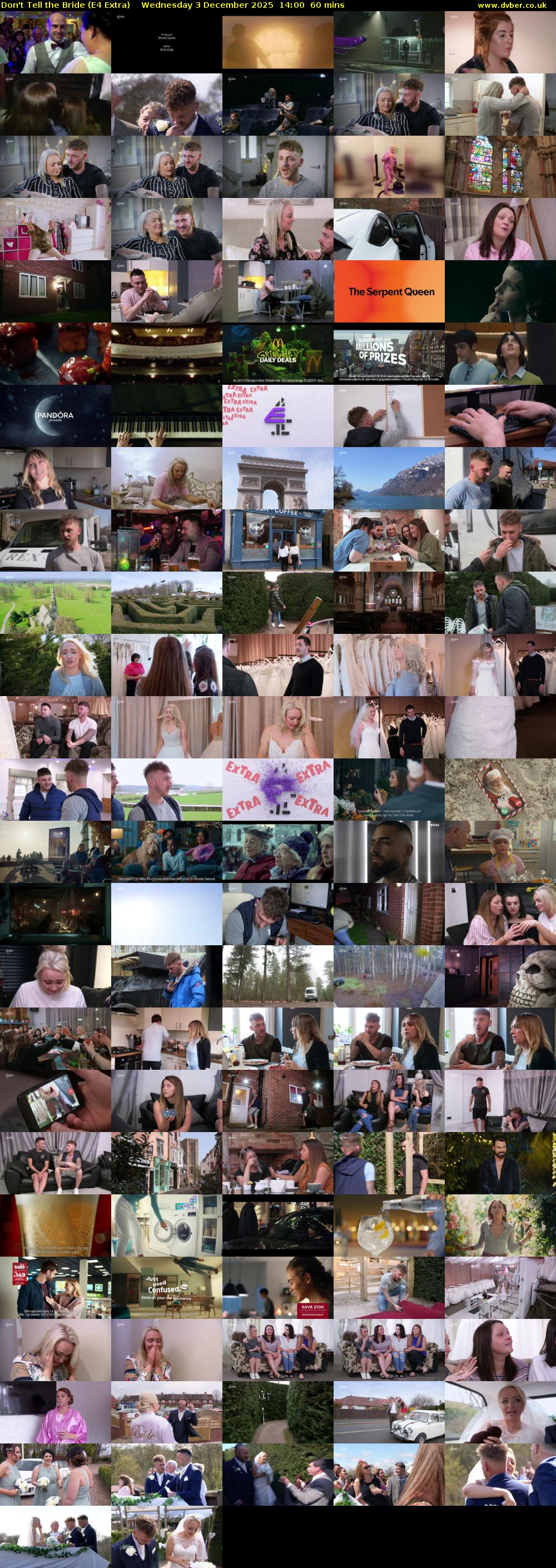 Don't Tell the Bride (E4 Extra) Wednesday 3 December 2025 14:00 - 15:00