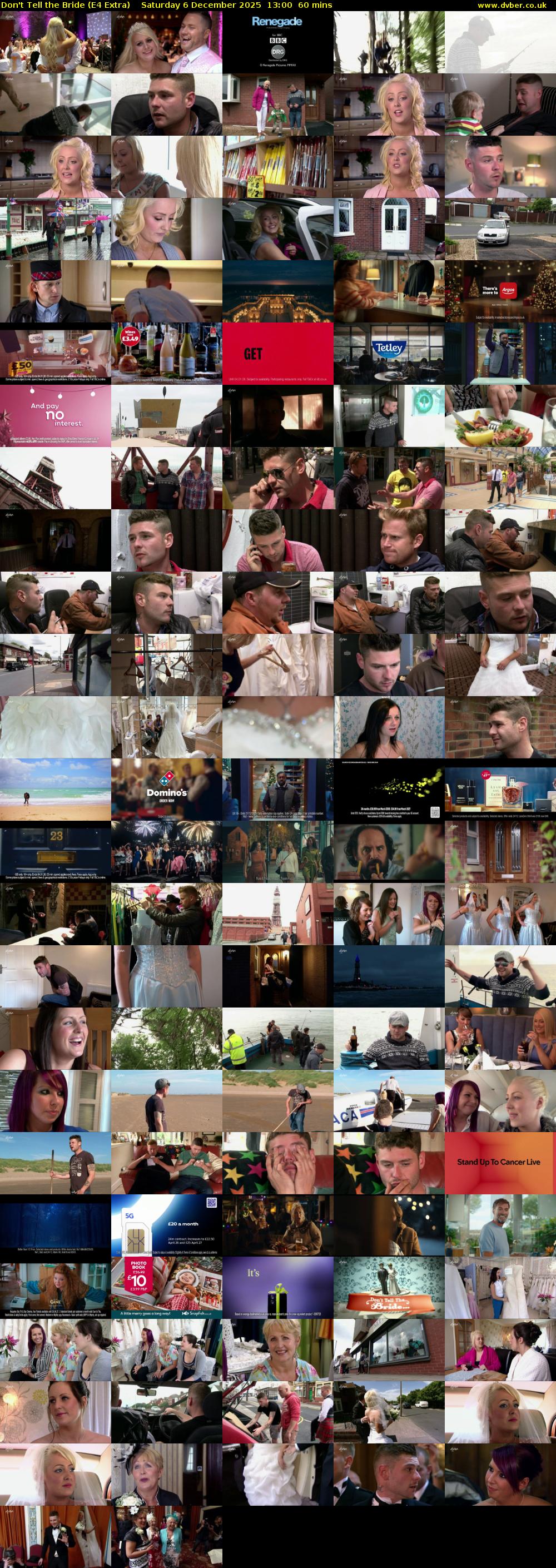 Don't Tell the Bride (E4 Extra) Saturday 6 December 2025 13:00 - 14:00