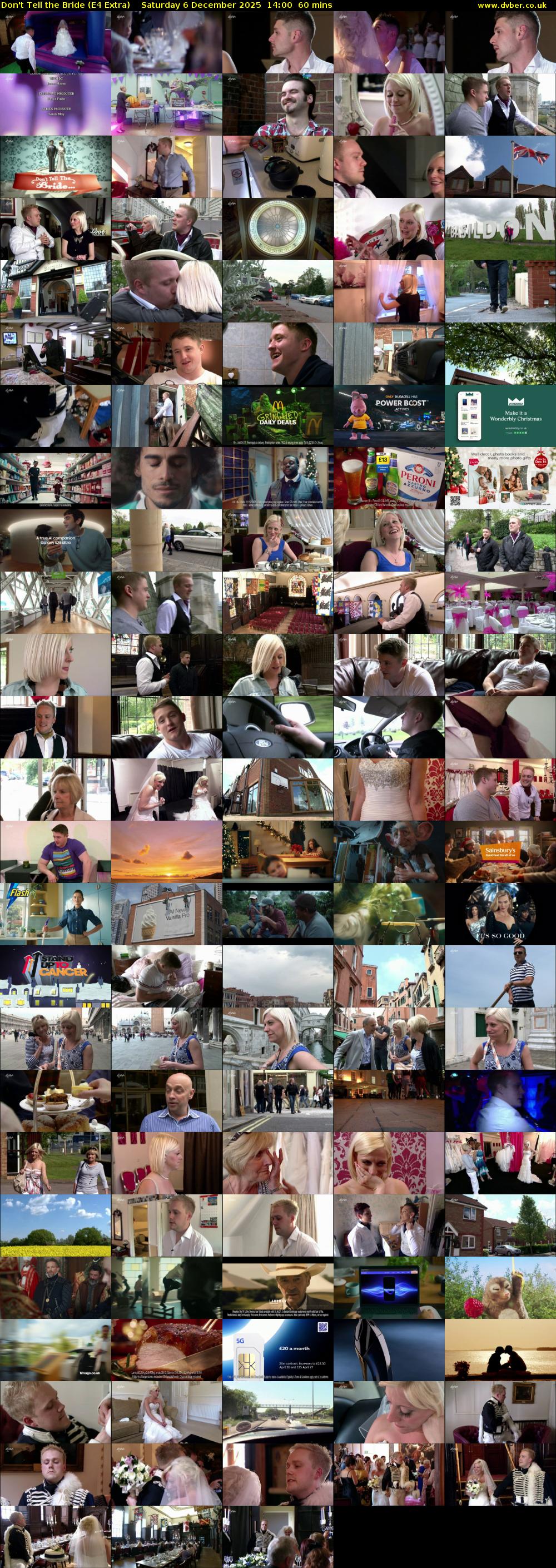 Don't Tell the Bride (E4 Extra) Saturday 6 December 2025 14:00 - 15:00