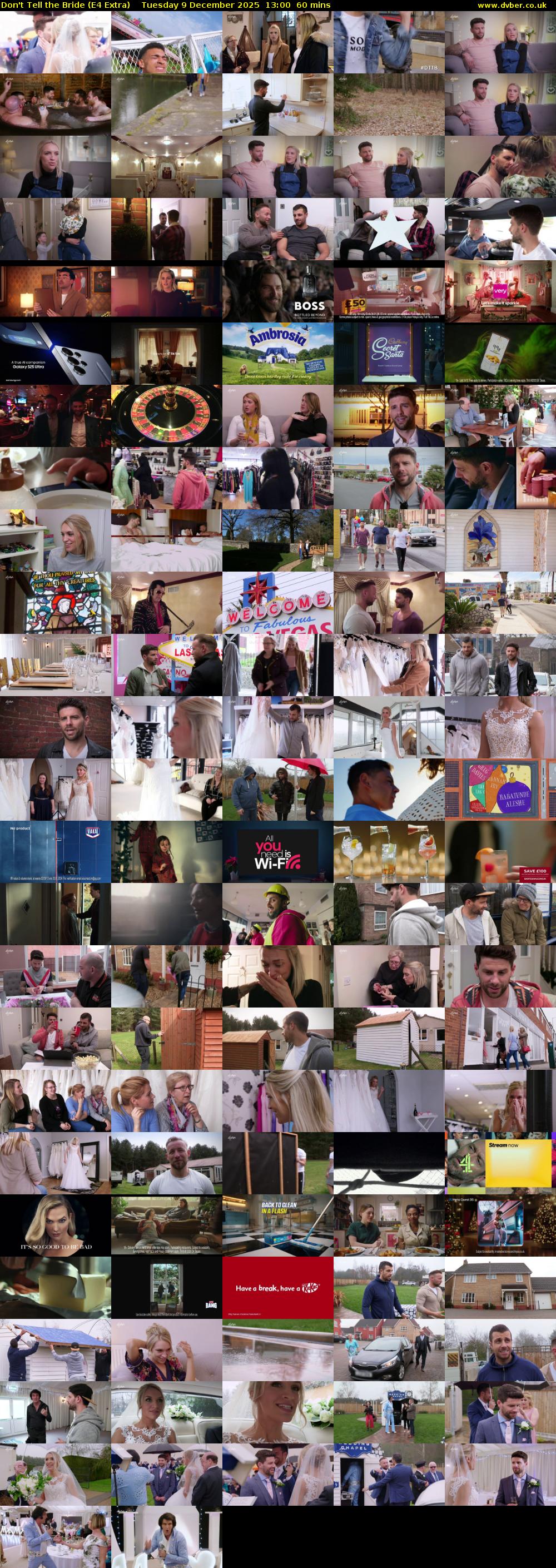 Don't Tell the Bride (E4 Extra) Tuesday 9 December 2025 13:00 - 14:00