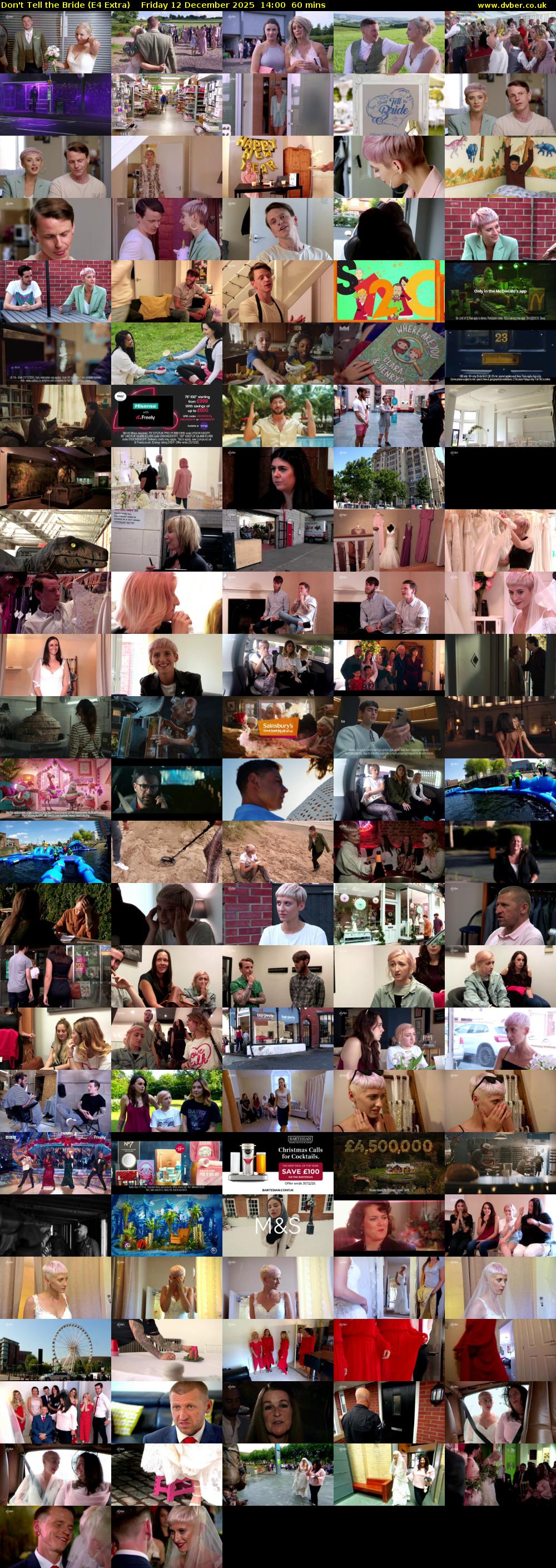 Don't Tell the Bride (E4 Extra) Friday 12 December 2025 14:00 - 15:00