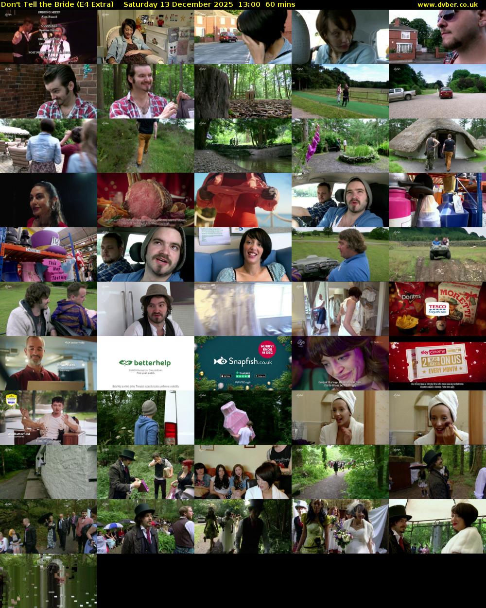 Don't Tell the Bride (E4 Extra) Saturday 13 December 2025 13:00 - 14:00