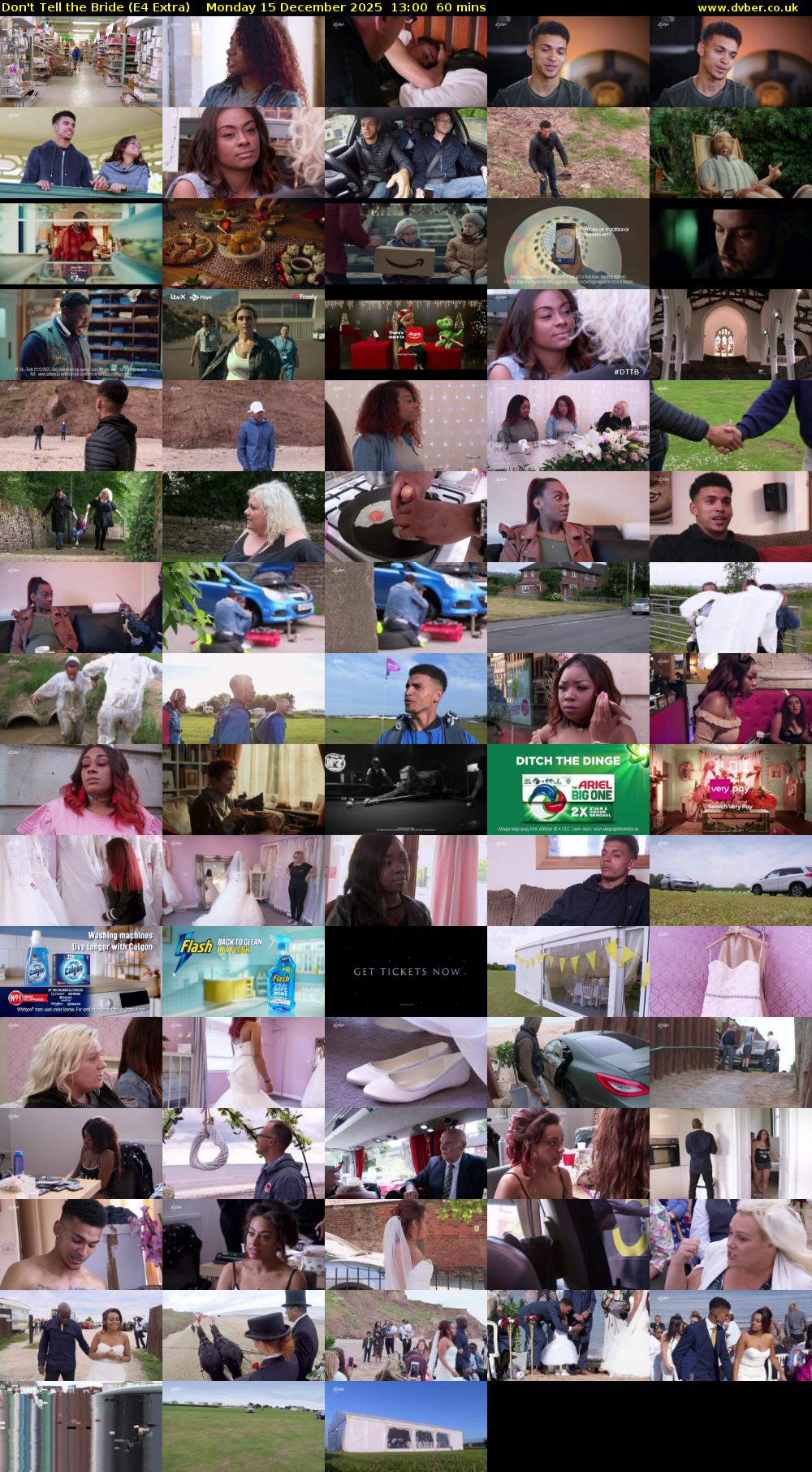 Don't Tell the Bride (E4 Extra) Monday 15 December 2025 13:00 - 14:00