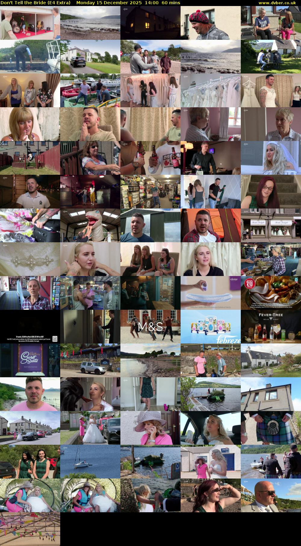 Don't Tell the Bride (E4 Extra) Monday 15 December 2025 14:00 - 15:00