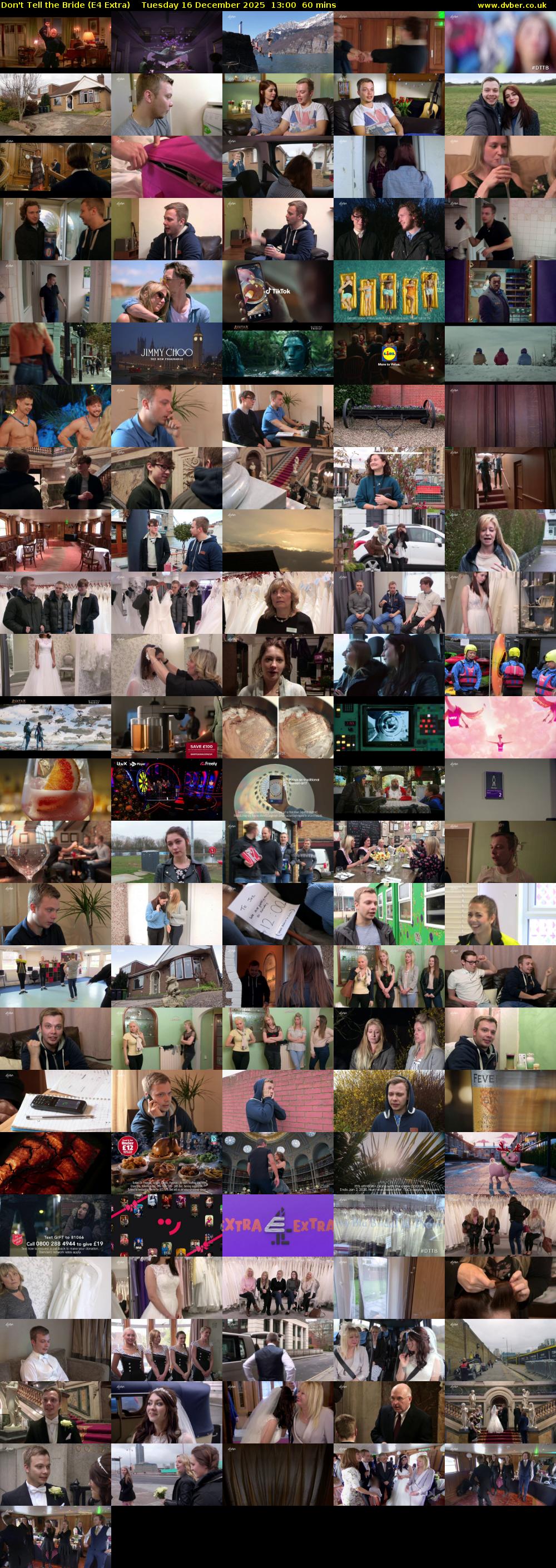 Don't Tell the Bride (E4 Extra) Tuesday 16 December 2025 13:00 - 14:00